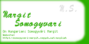 margit somogyvari business card